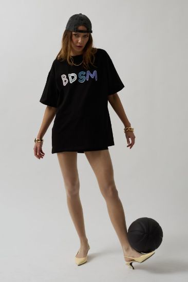 Sırt Ve Ön Baskılı Oversize T-Shirt resmi